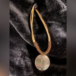 Capiz shell pendent with beads necklace